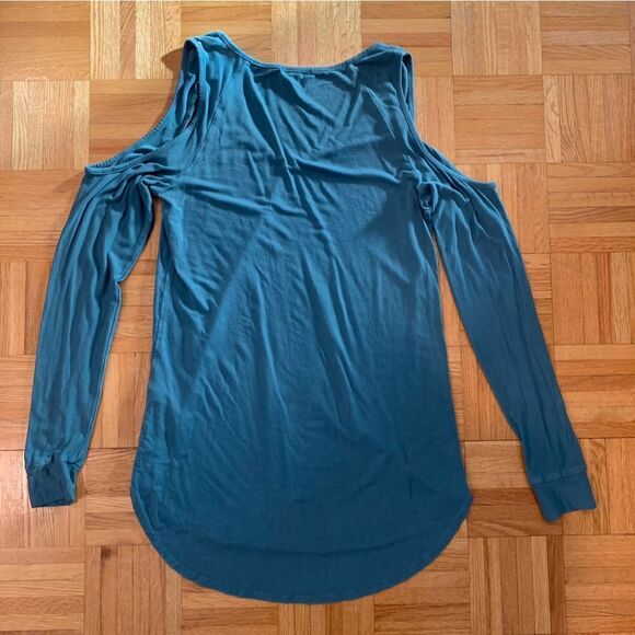 Dynamite Green Cold Shoulder Long Sleeve Top Size XS - Picture 2 of 7